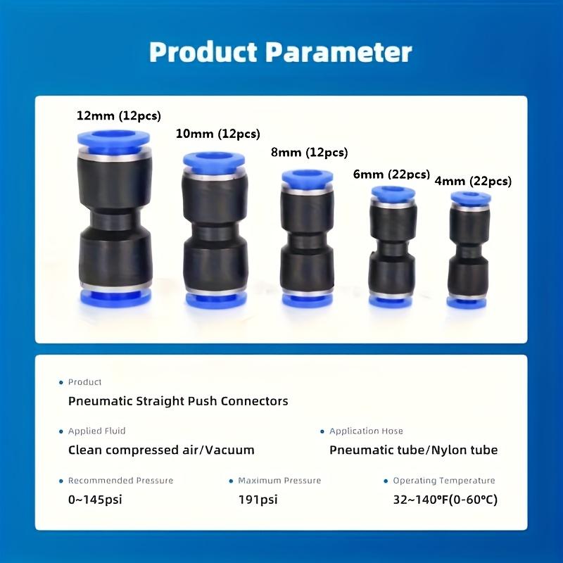 80pcs Quick Connect Air Hose Fittings Kit - Metal Push-to-Connect Pneumatic Connectors, Universal Thread, Leak-Resistant