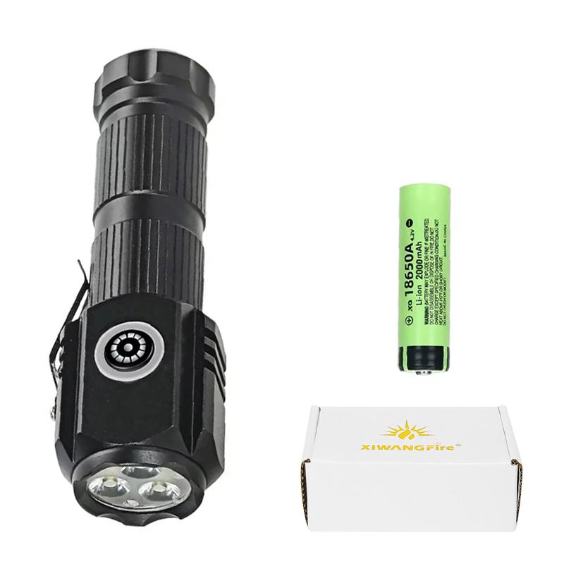 Powerful Mini EDC LED Flashlight 2000LM Super Bright Hat Clip Light USB Rechargeable Torch Camping Lantern with Power Indicator