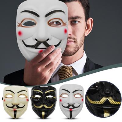 Nikitas Hackers Maska Biała V Jak Vendetta Halloweenowa maska ​​na twarz Kostium na imprezę Cosplay
