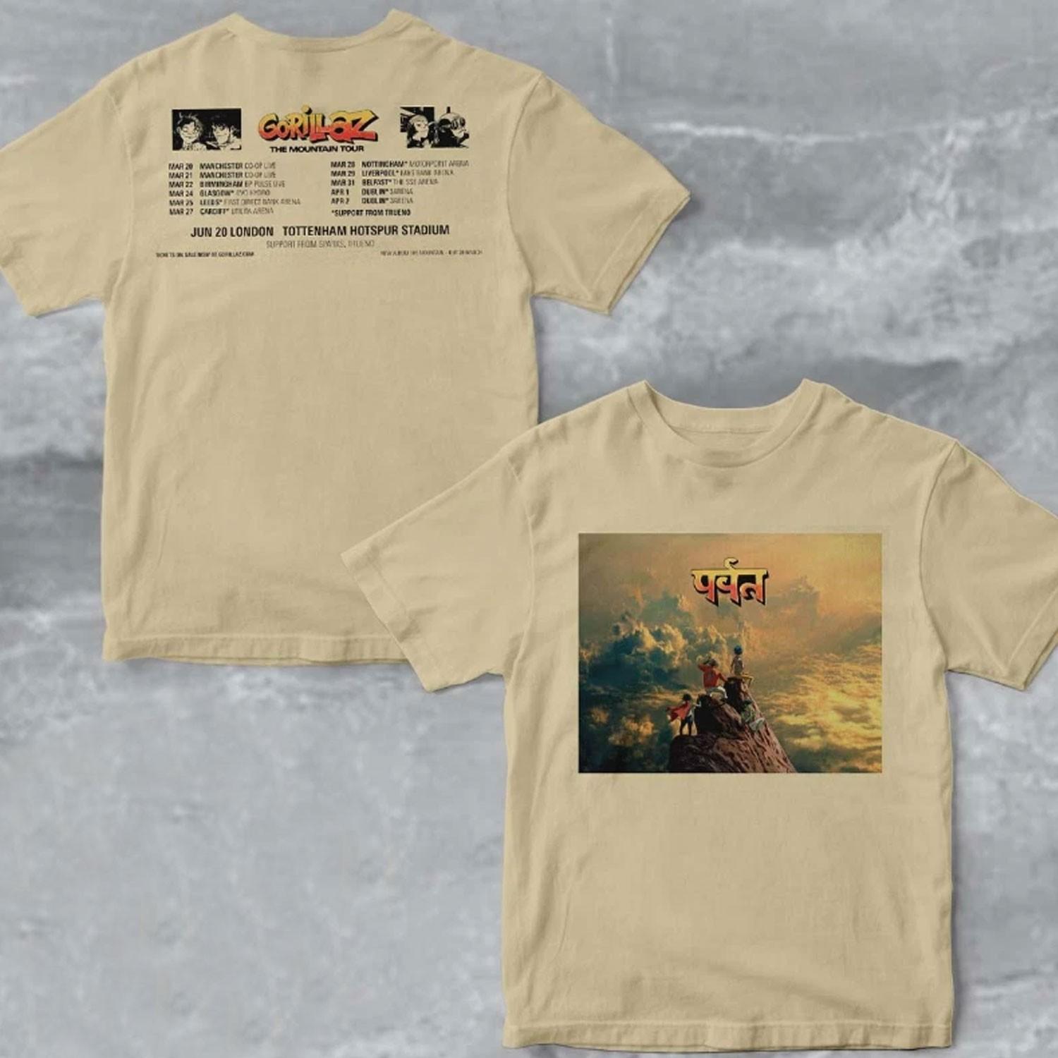Gorillaz The Mountain Tour Uk And Ireland Arenas 2026 Schedule Dates T-Shirt XXL