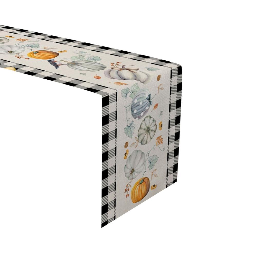 Christmas Table Runner, Snowman / Trees Table Runner, Seasonal Winter Xmas Holiday Kitchen Dining Table Decoration 13 X 72 Inch