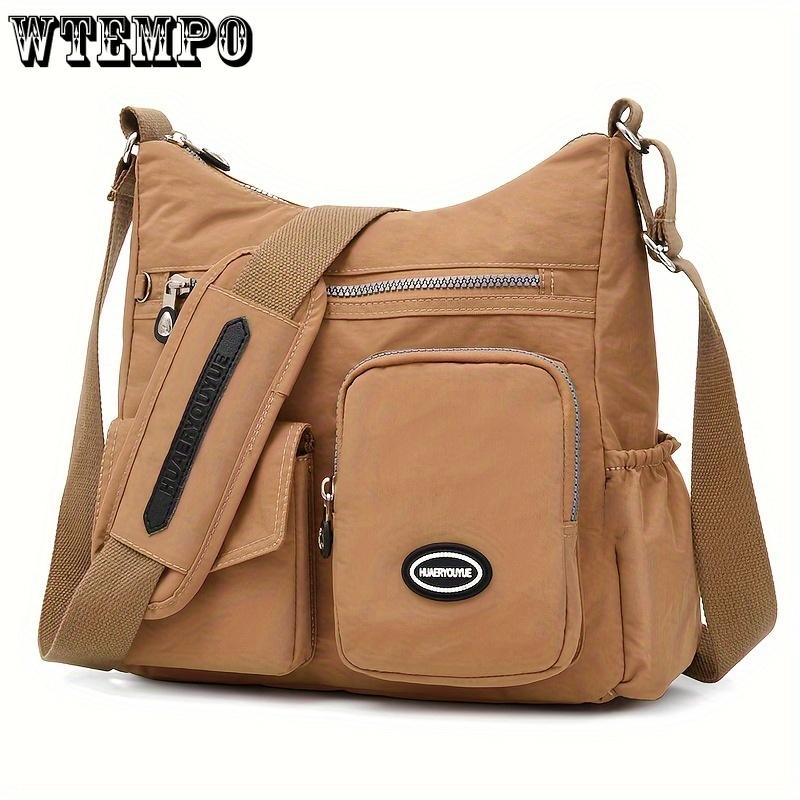 Women's Casual Nylon Crossbody Bag - Water-Resistant, Adjustable Strap, Zip Closure, Foldable Design In Mixed Colors