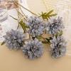 Artificial Flower Realistic Delicate Home Party Ornament Solid Color Fake Dahlias with Stem for Wedding Celebration