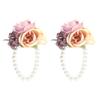 2Pcs/Bag Bridesmaid Wrist Flower Artificial Hand Flower for Wedding Anniversary Cocktail Party