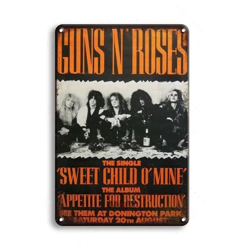 Rock Band Tin Signs, Metal Music Wall Decor 20x30cm