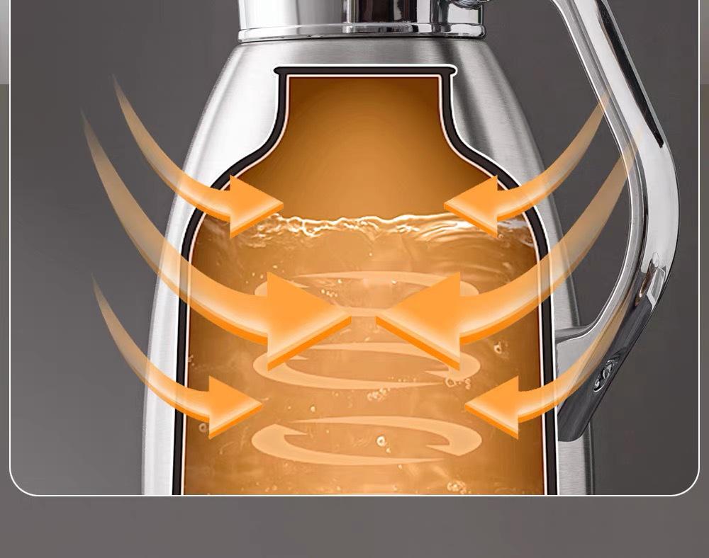 European Style 304 Stainless Steel Double-Layer Vacuum Thermos Flask, Large Capacity Roman Pot for Home Use, Anti-Scald.