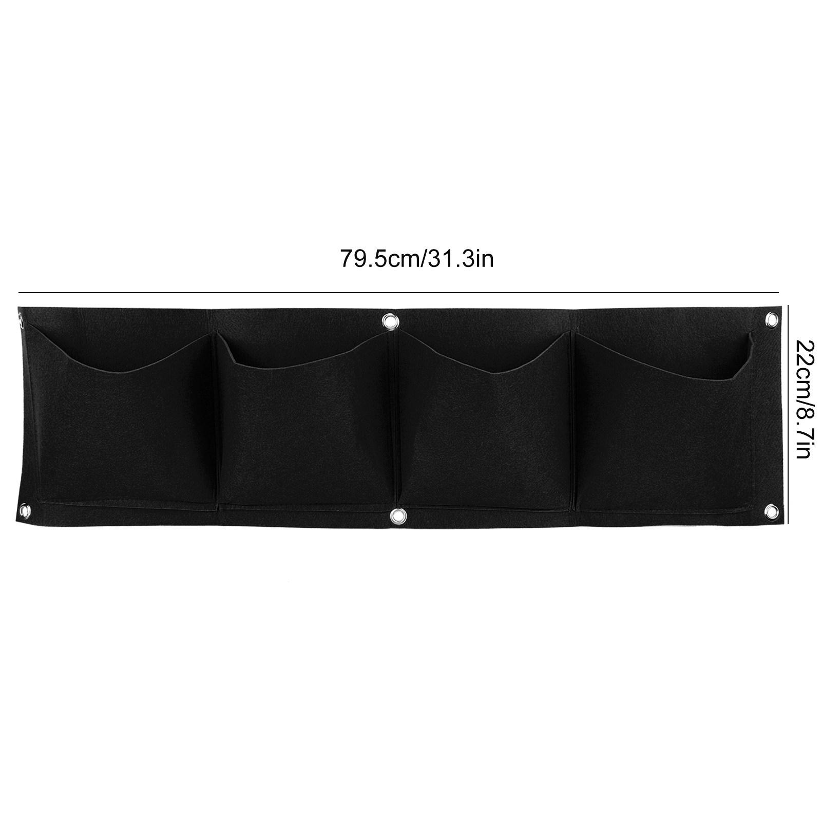 

4 шт. 4 кармана для выращивания растений, настенный многоразовый разлагаемый фетровый садовый горшок чёрный