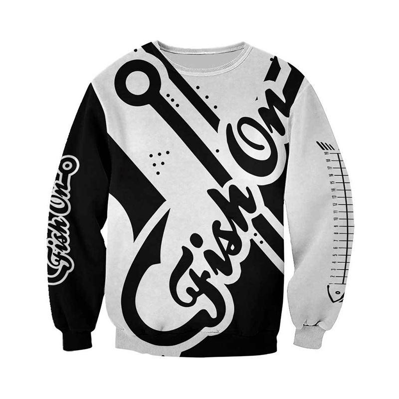 

Новый пуловер с круглым вырезом, креативный топ с 3D-цифровым принтом рыбы, с длинными рукавами, мужской свитшот XS