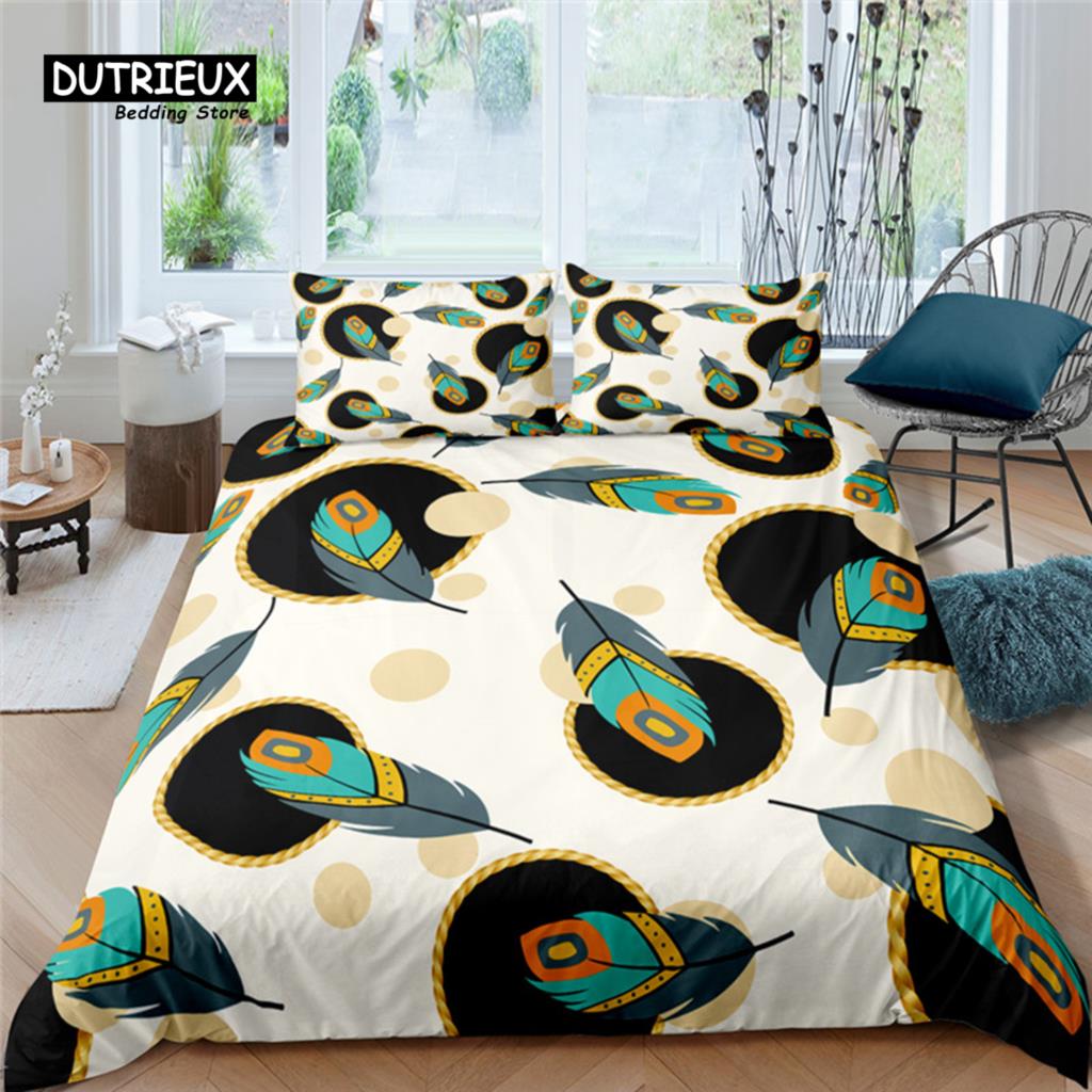 

Home Living Luxury 3D Peacock Feather Bedding Set Comfortable Duvet Cover Set Kids Bedding Set Queen and King EU/US/AU/UK Size EU single(135x200cm)