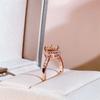 BELLA BOX Fashion Open Rings For Women With Zircon Pink Heart Shape Wedding Luxury Jewelry