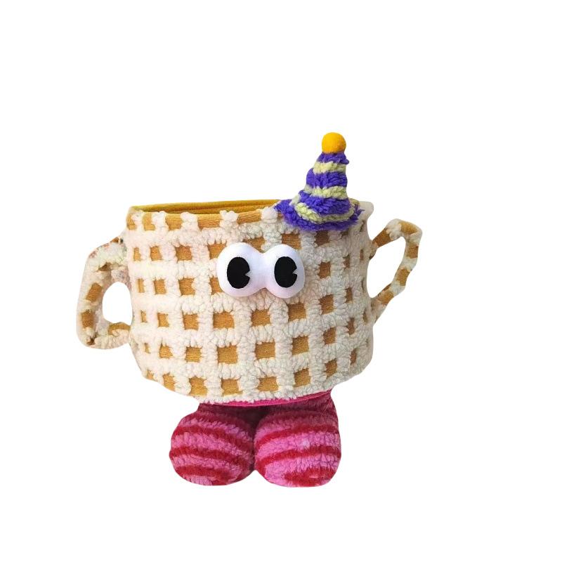 Little Monster Storage Basket Lamb Fleece Cotton Rope Finishing Basket Cute Cartoon Storage Basket Tabletop Ornament