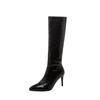 New Fashion Sexy Luxury Crocodile Pattern Knee High Heels Women's Boots Banquet Party Wedding Stiletto Mid Calf Boots Size 47 48