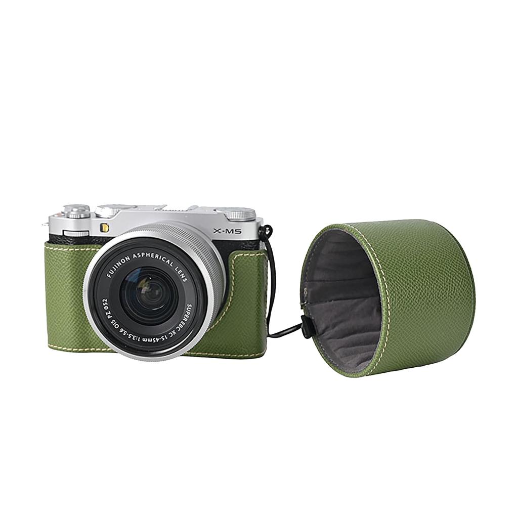 VOVMOEYA kameraveske for Fujifilm med linsedeksel og stropp Fuji XM5 kroppsveske for Fujifilm XM5 kameraveske Kamerabeskyttelsesdeksel PU-skinn med