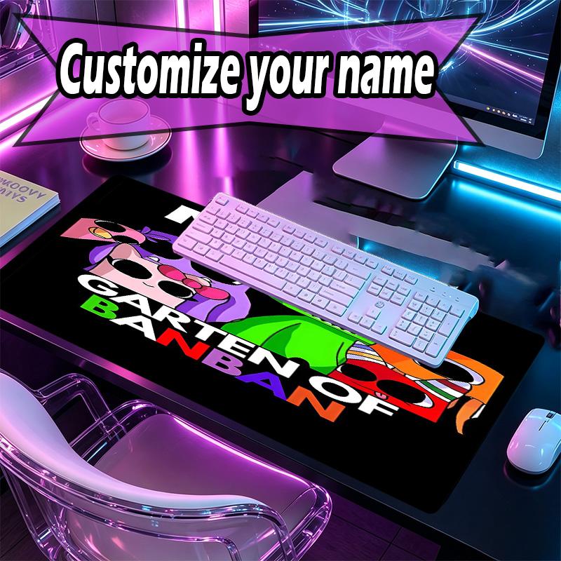 Custom Name Personalized Game Rainbow Friends Pattern Mousepad, Laptop PC Desk Mat, Decorative Desk Mat for Home Keyboard Pad Gift