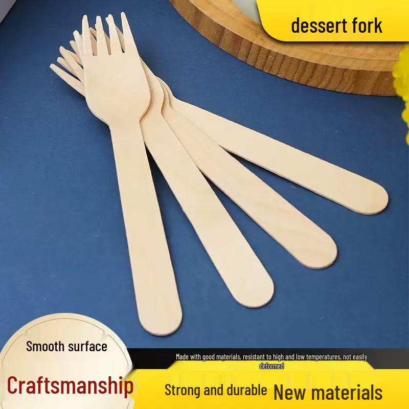 Eco-friendly Biodegradable Wooden Cutlery Set: Spoon, Fork, Dessert & Tasting Utensils
