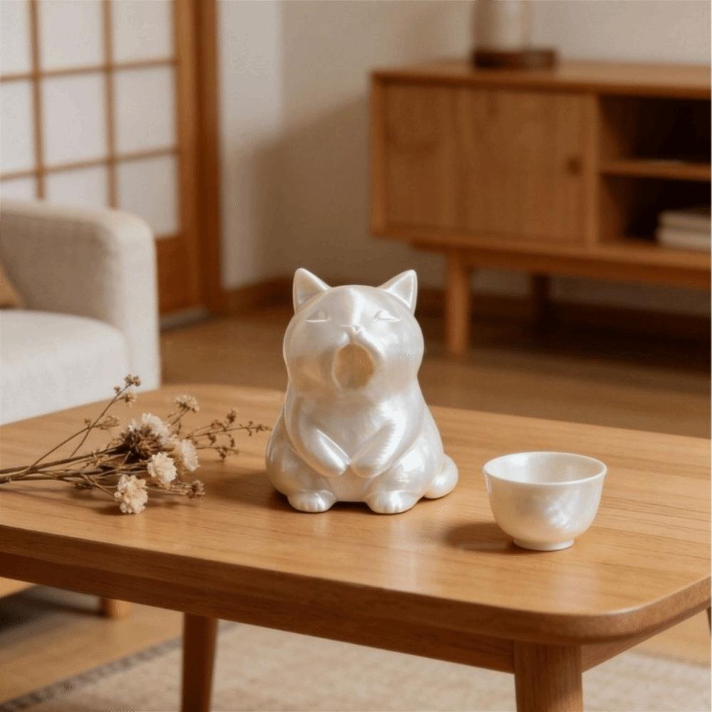 3D Printed Cat Statue Minimalist Tabletop Decoration Nordic Style Kitten Sculpture Home Decor