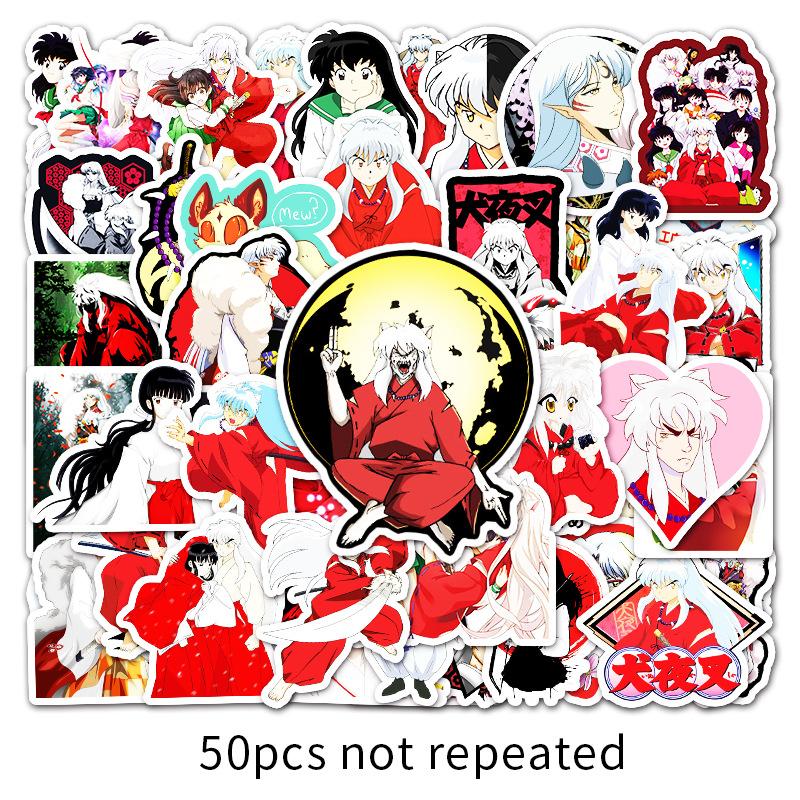 50 Cartoon Cartoon Inuyasha Doodle Laptop Suitcase Car Scooter Decoration Stickers