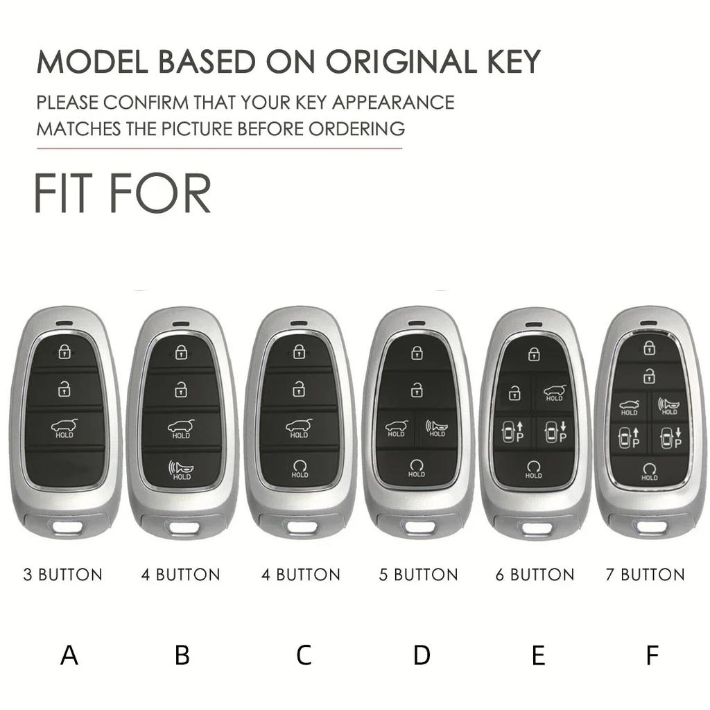 Leather Car Key Case Cover Fob Accessories For Hyundai Tucson Solaris Sonata Hybrid Nexo Nx4 Grand Santa Fe Keychain Holder Bag