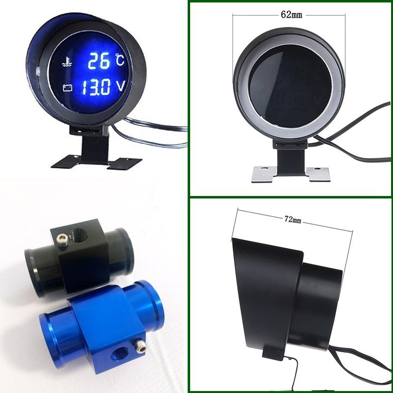 Automobile Temperature Voltage 2-in-1 Digital Temperature Sensor Table 1/8NPT Water Temperature Gauge Temperature Sensor 12/24V