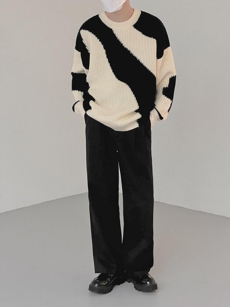 Jungen Herbst/Winter Kuhdruck Strickpullover - Lockerer, lässiger Stil, Koreanische Mode