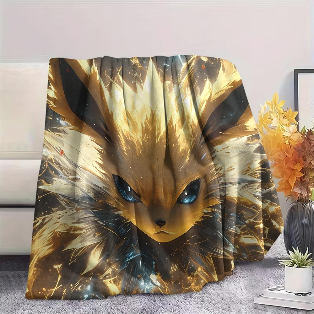 Eevee (Pokémoni)  Tištěná flanelová deka, Vysoká kvalita, Pohodlná pro všechna roční období, Domácí dekorace, Teplo a pohodlí