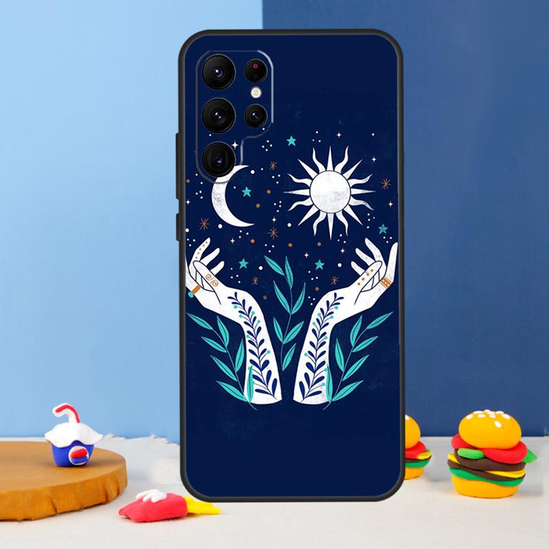 Sun Moon Art Phone Case For Samsung Galaxy S24 Ultra S9 S10 S20 FE S22 S21 S23 Plus S25 Ultra Cover Coque