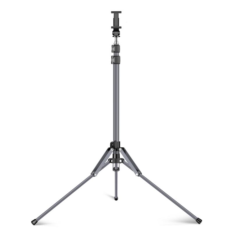 QZSD Q1101 170CM Aluminum Alloy Foldable Floor Stand Tripod Light Stand with Clamp for Mobile Phones & IPAD Selfie Stick