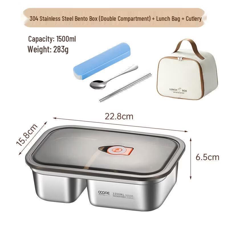 Qiwei Stainless Steel Microwaveable Bento Lunch Box