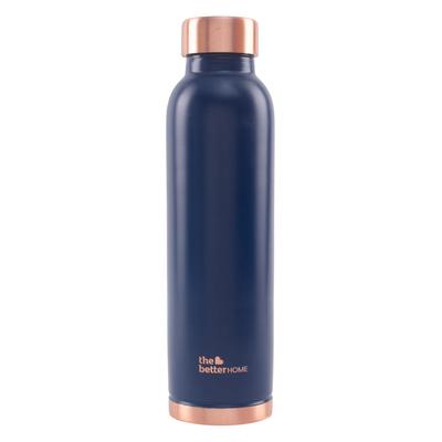 Kupferflasche blau (950 ml), Kupferwasserflasche Blau,