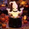 Balde de Gelo Inflável Fantasma, Balde para Bebidas de Festa de Halloween, Cooler de Bebidas Mágico Branco e Preto para Decoração, Armazenamento para Piquenique ao Ar Livre Dupla Camada