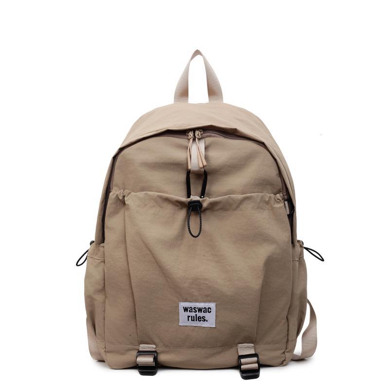 Schoolbag Canvas Backpack Women's Large Capacity Casual Korean Edition Student Class School Bag Simple Trend Mountaineering Bag Travel Backpack