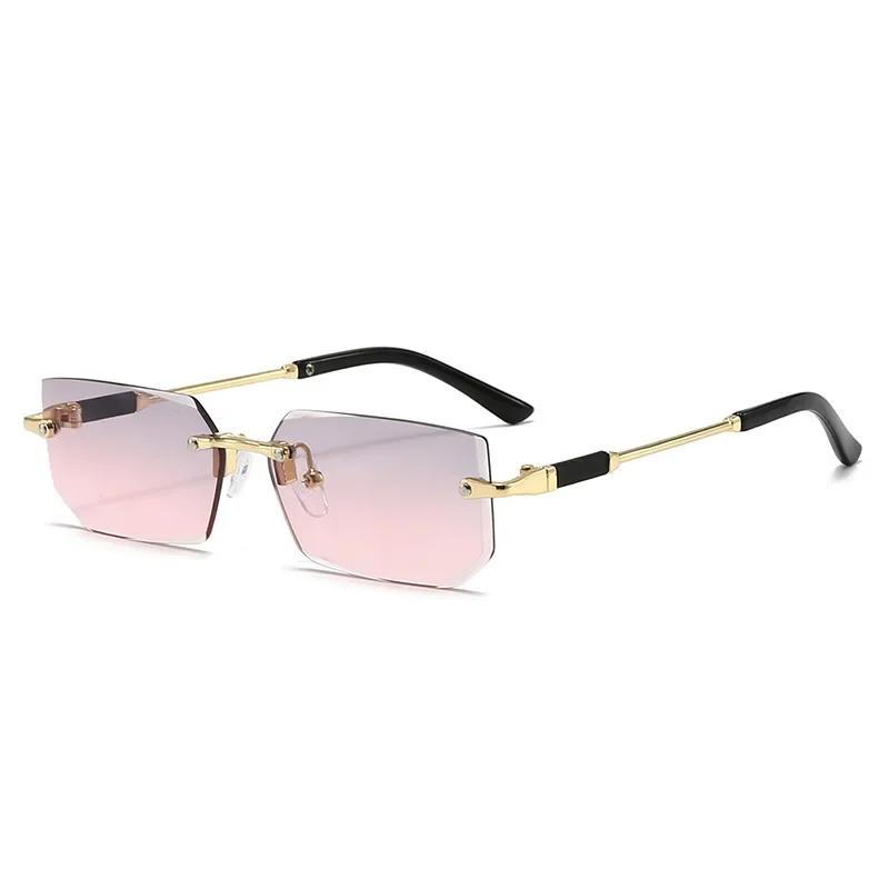 Neutral Fashion New Rimless Sunglasses Personalized Multi-Color Glasses Outdoor Driving Travel Uv Protection Sunshade Sunglasses