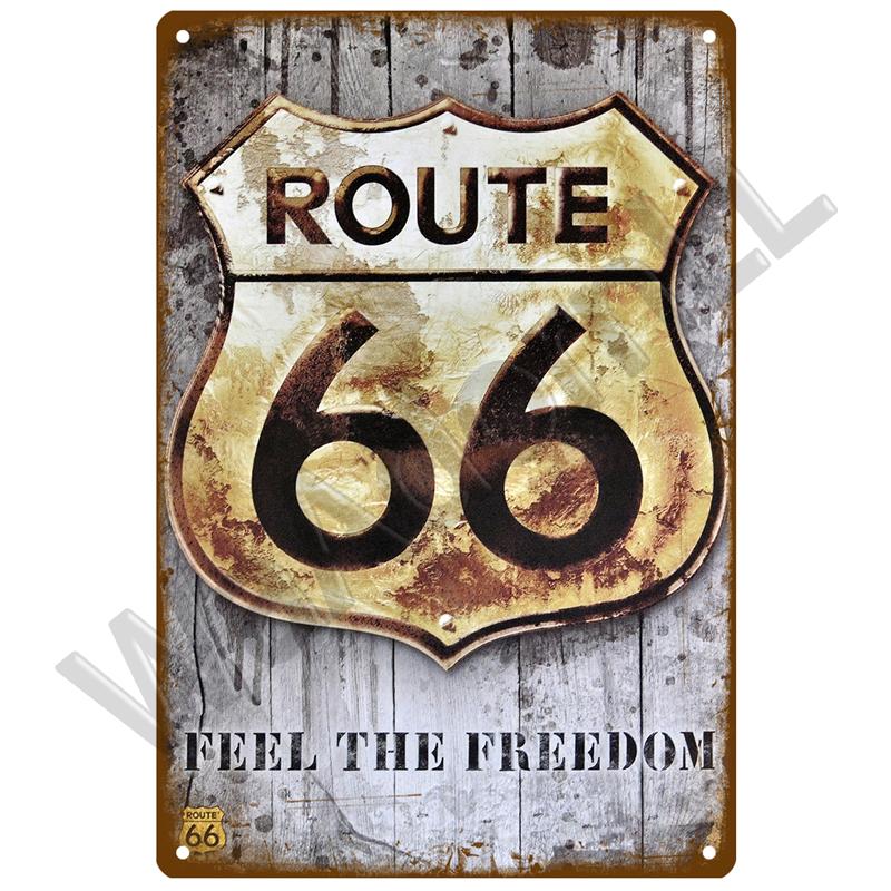 Route 66 Metal Sign House Plaque Metal Poster Tin Sign Plate Wall Posters Vintage Retro Aesthetic Room Decor Wall Art Decoration
