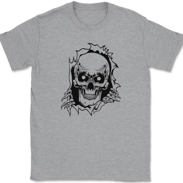 

Skeleton Ripping T-Shirt Funny Skull Halloween Graphic Gift Tee S
