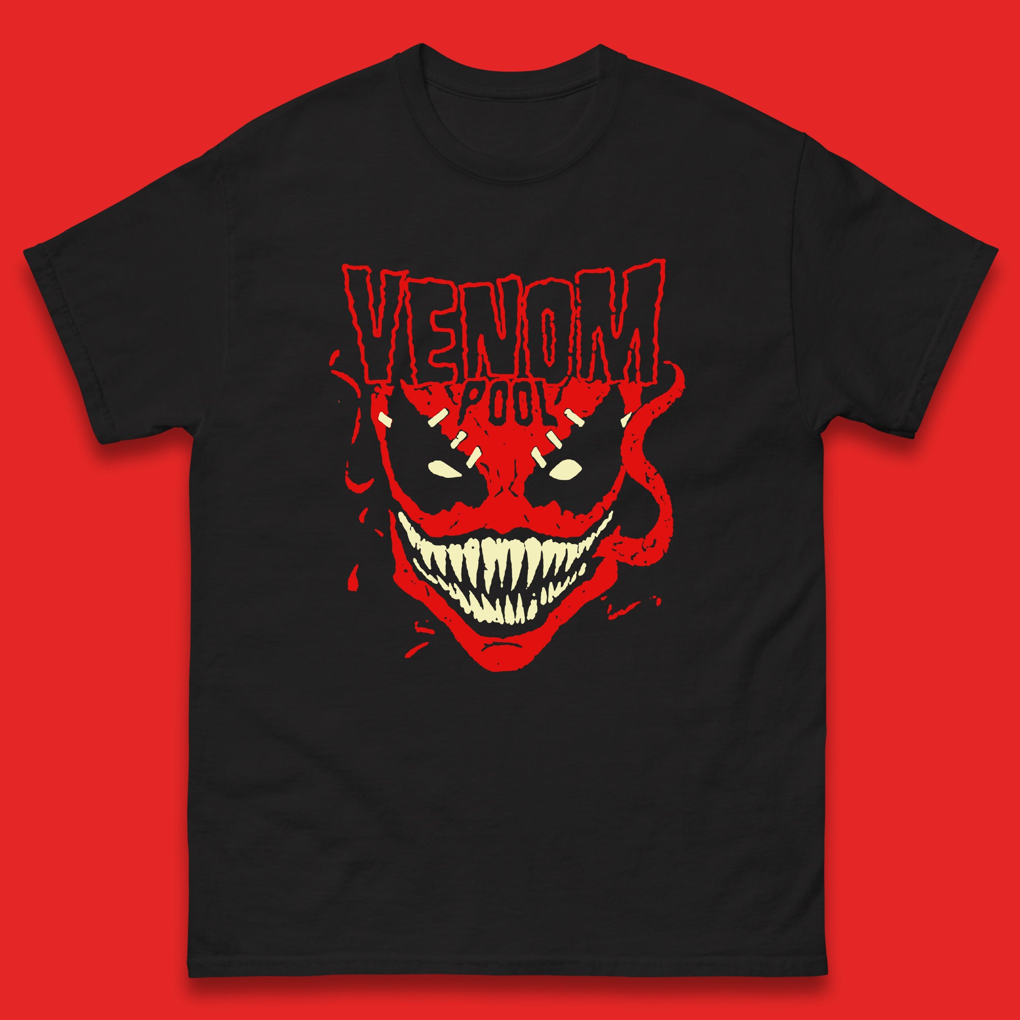 Venom Pool Marvel Avengers Venom Face Venom-Pool Marvel Comics Superhero Marvel Universe Movie Character Mens Tee Top 4XL