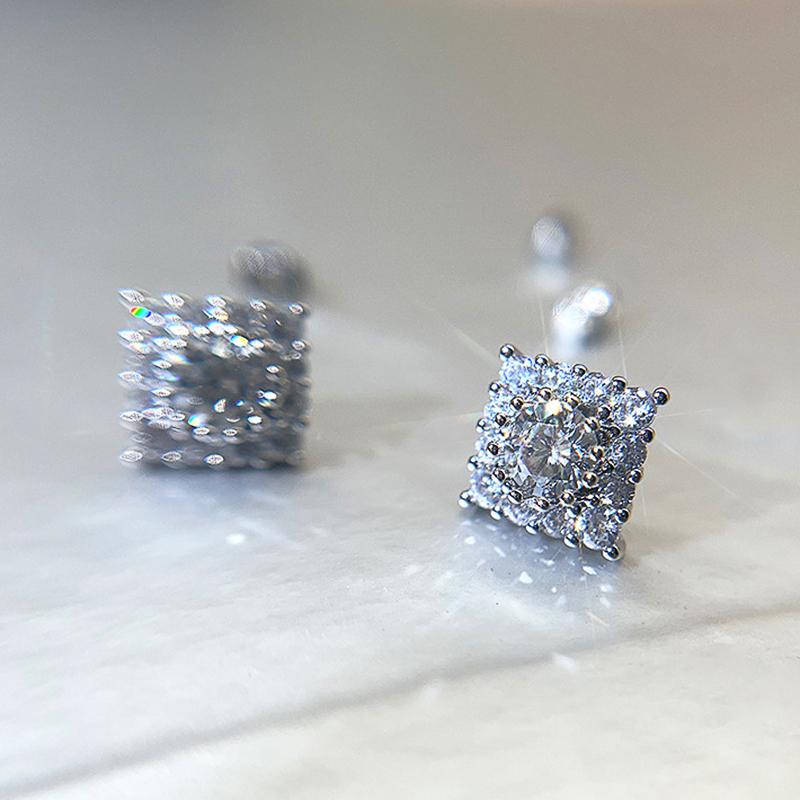 Gorgeous Cubic Zirconia Stud Earrings Low-key Ear Accessories for Women Daily Wear Wedding Party Trendy Versatile Jewelry