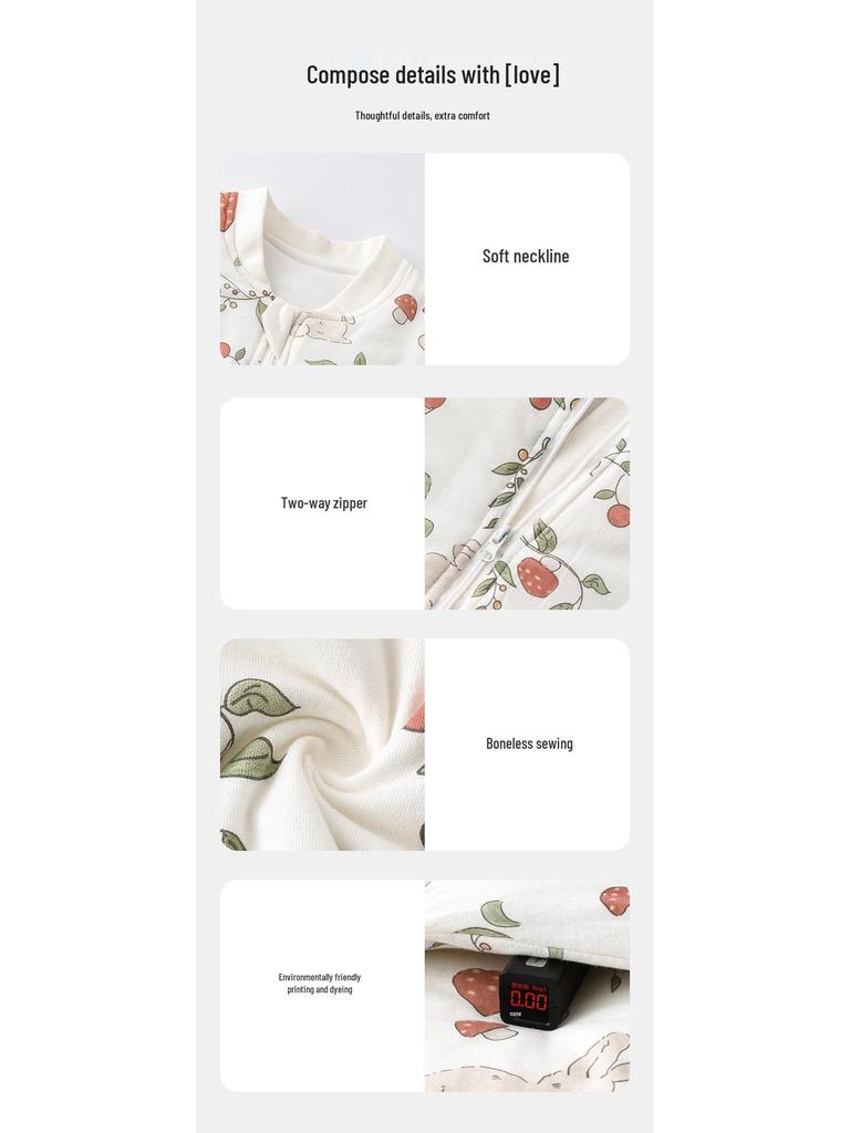 Newborn Split-Leg Sleeping Bag: Padded, Zippered, Anti-Kick Quilt for Home Wear