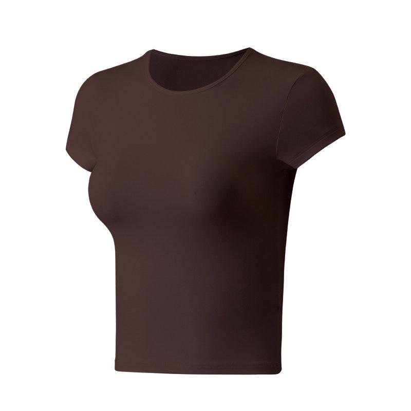 Korean Style Round Neck Short Sleeve Yoga Top - Skin-Friendly & Versatile for Spring/Summer