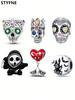 Charms Plata Copper Colors Halloween Skull Ghost Heartshaped Beads Pendant For Original Bracelet For Women Diy Jewelry Love Gift