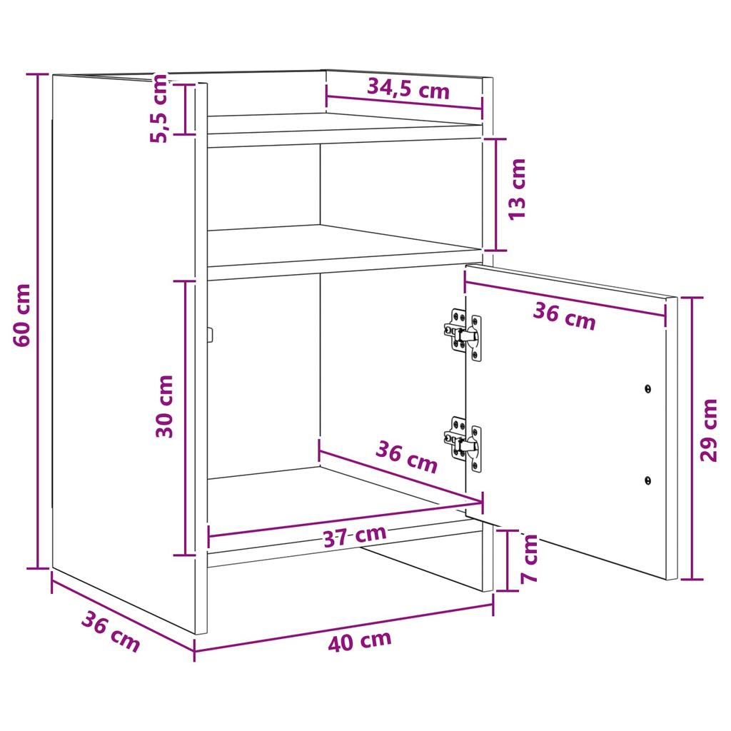 Nightstands 2 pcs Reclaimed Wood Look 40 x 36 x 60 cm Particleboard