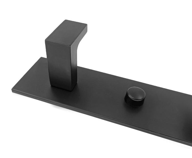 Wall Towel Rack With 4 Hooks - Black