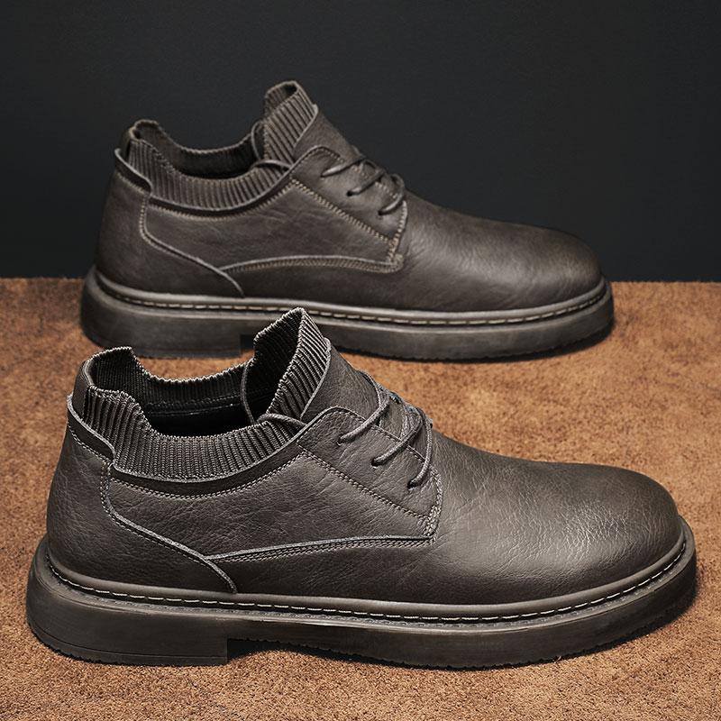 Повседневные кожаные мужские туфли-оксфорды — фото 6