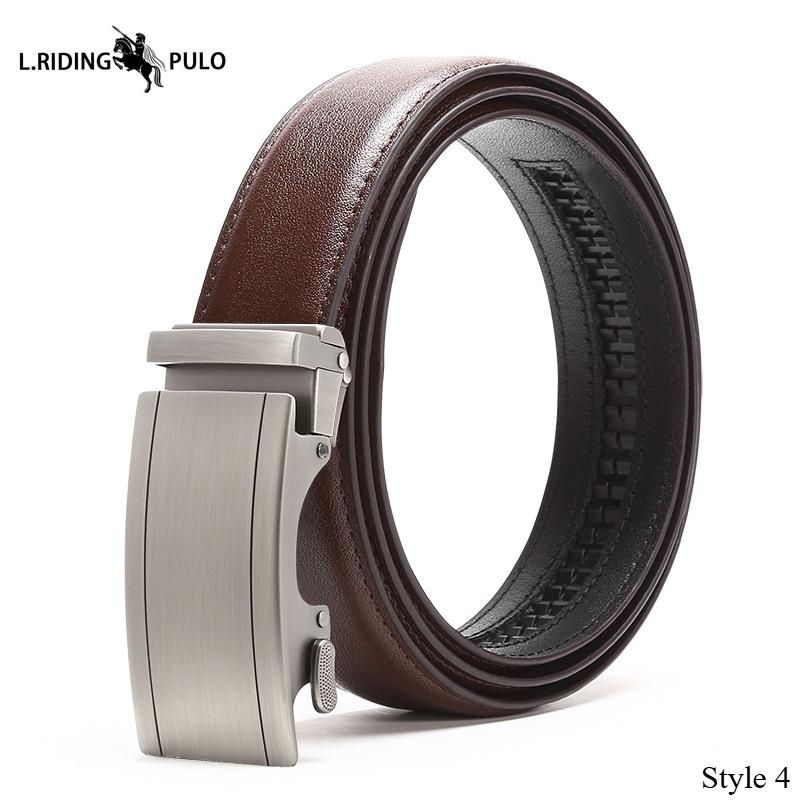 Pánský kožený opasek s automatickou sponou, businessový univerzální kožený opasek ke kalhotám