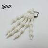 Skeleton Hand Charm Keychain with Hanging Chain 3D Printed Ornament Movable Keychain Joint Design Skull Palm Stress Relief Toy for Halloween