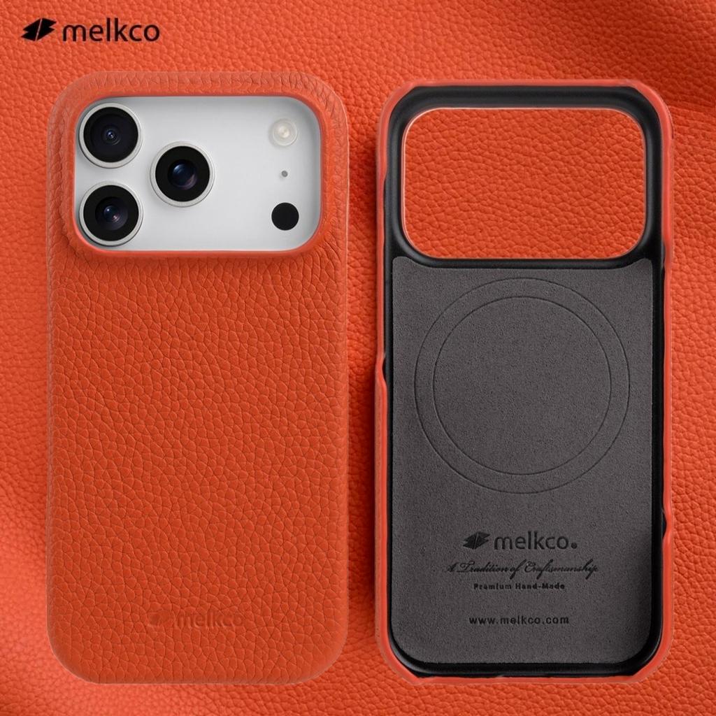 Melkco Genuine Cowhide Leather Case for iPhone 17 Pro Max 17 Air 16 Plus 16E Wireless Charging Business Lens Protective Cover