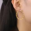 Cazador Geometric Hoop Earrings Women 28-54MM Real Gold Plated Stainless Steel Earrings Trend 2026 Jewelry Party Birthday Gift