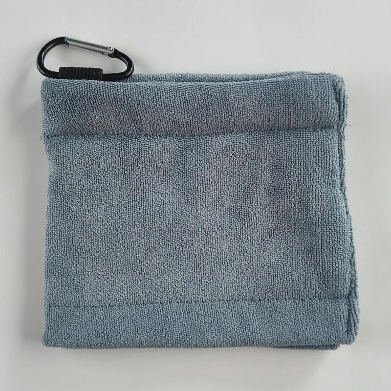 PGM Square Microfiber Golf Ball Cleaning Towel with Carabiner Hook Water Absorption Cleaner Club for Head Wipe Cloth Clean MJ002