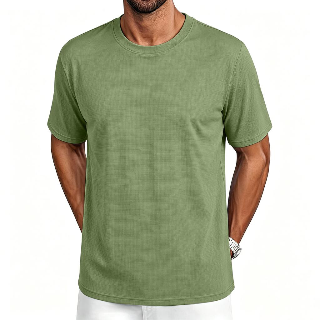 Men's Casual Crew Neck T Shirt Breathable Quick Dry Short Sleeve Athletic Tee Lightweight Comfortable Fabric for Outdoor Sports