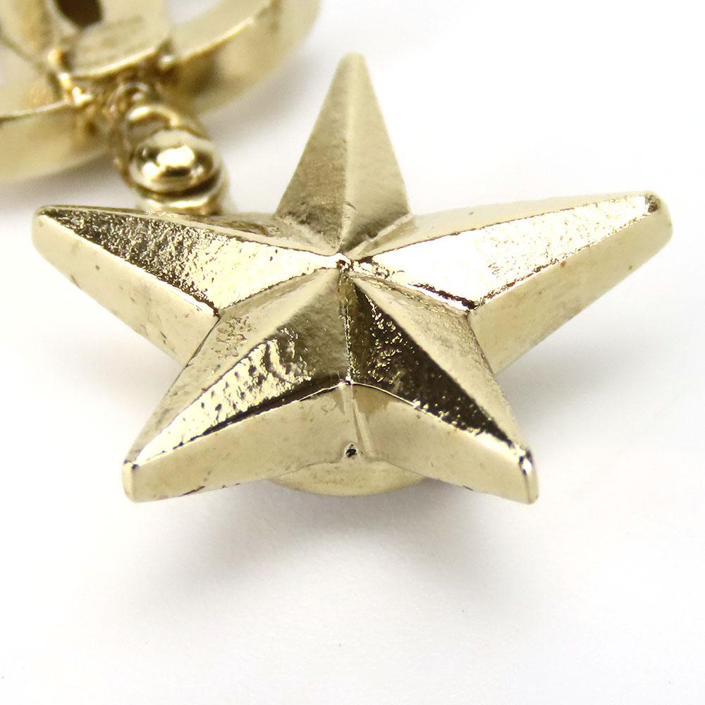 Used CHANEL Pierce COCO Mark metal/Rhinestone 7.7g Gold Plating