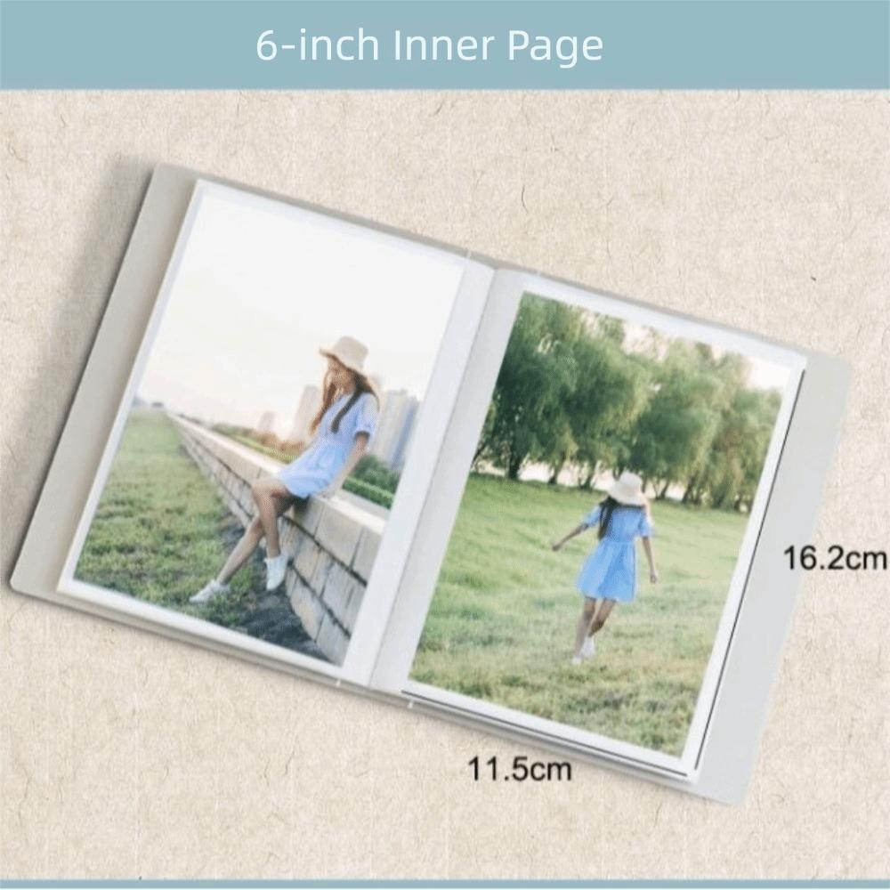 6 Inch 100 Pockets Photo Album Cloth Cover Large Capacity Slip-in Picture Albums Insert Pocket Laminated Photo Storage